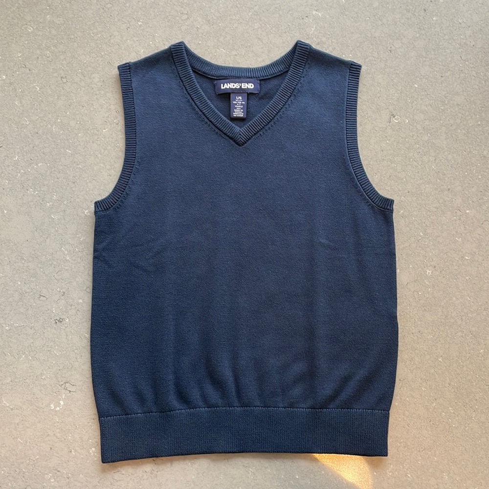 Lands' End Kids Navy Sweater Vest